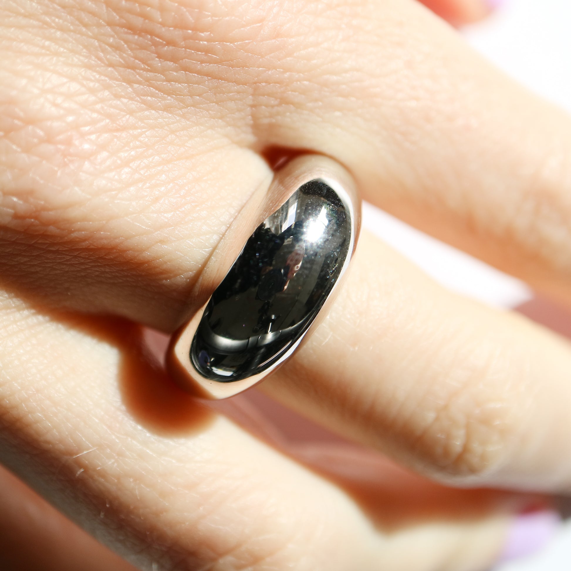 Bold Crescent Ring in silver