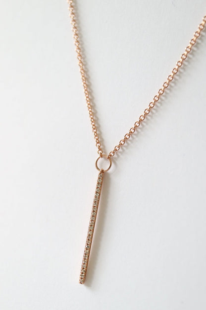 9ct rose gold diamond bar necklace from Collective & Co jewellery