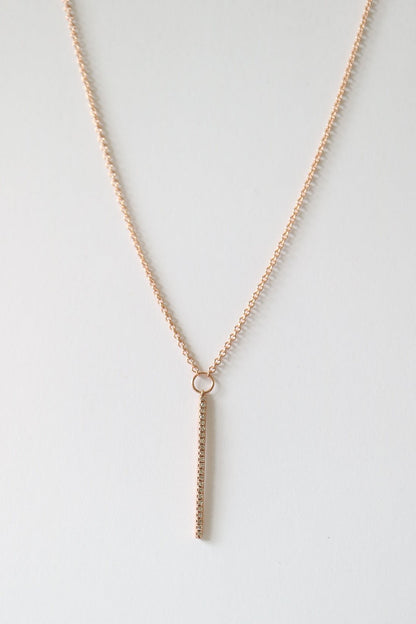 9ct rose gold diamond bar necklace from Collective & Co jewellery