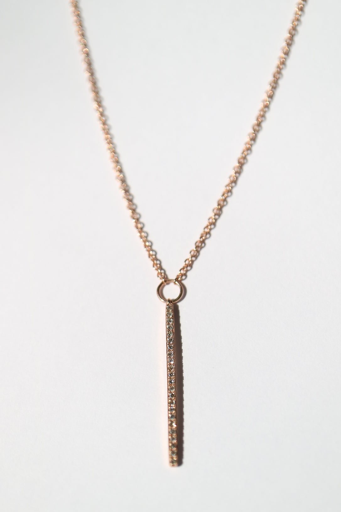 9ct rose gold diamond bar necklace from Collective & Co jewellery