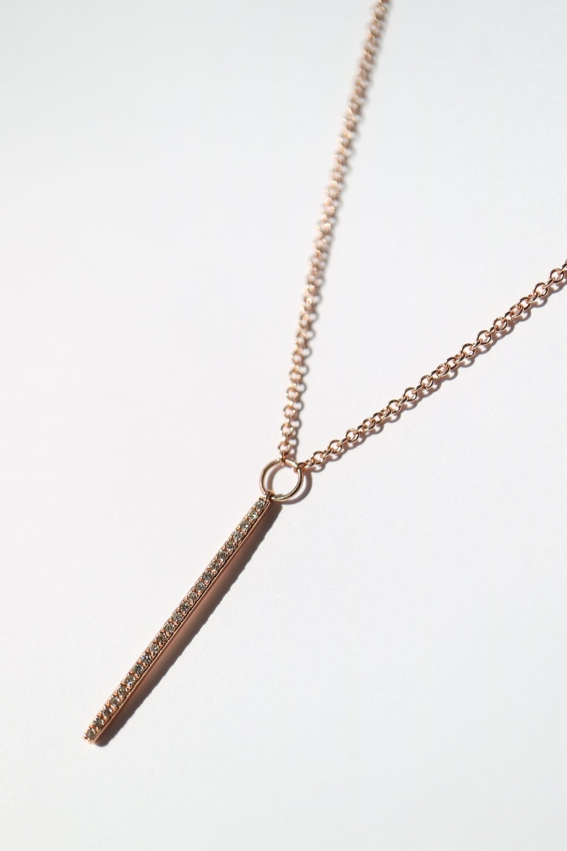 9ct rose gold diamond bar necklace from Collective & Co jewellery