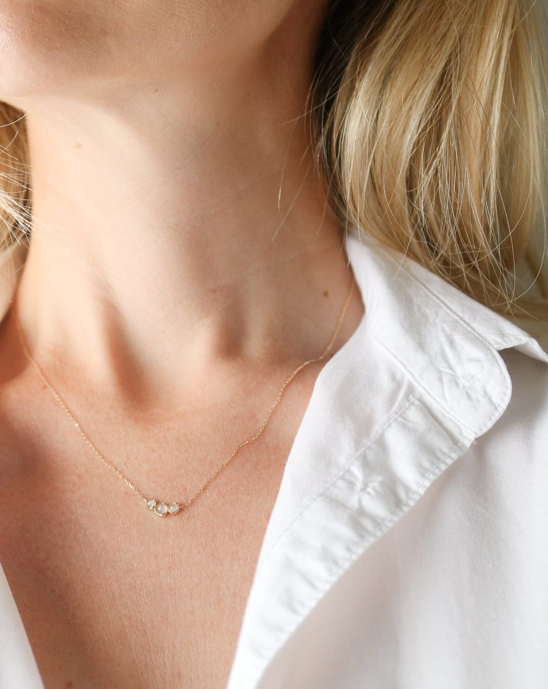 Opal Necklace on female neck