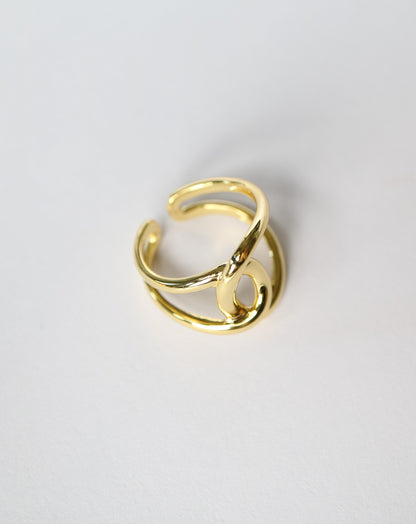 Gold Linked Up Ring by Kini Jewels