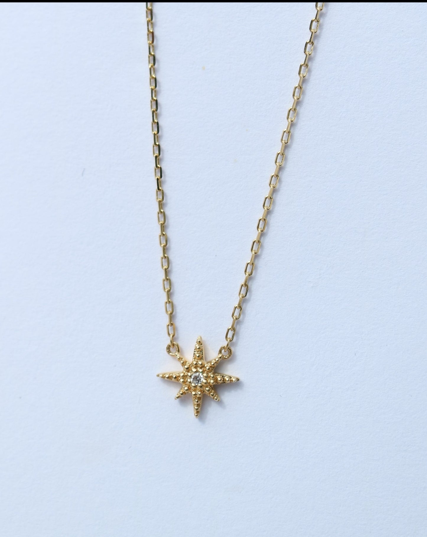 10kt gold and diamond stardust pendant by La Kaiser Jewelry