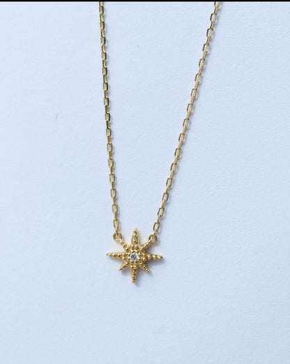 10kt gold and diamond stardust pendant by La Kaiser Jewelry