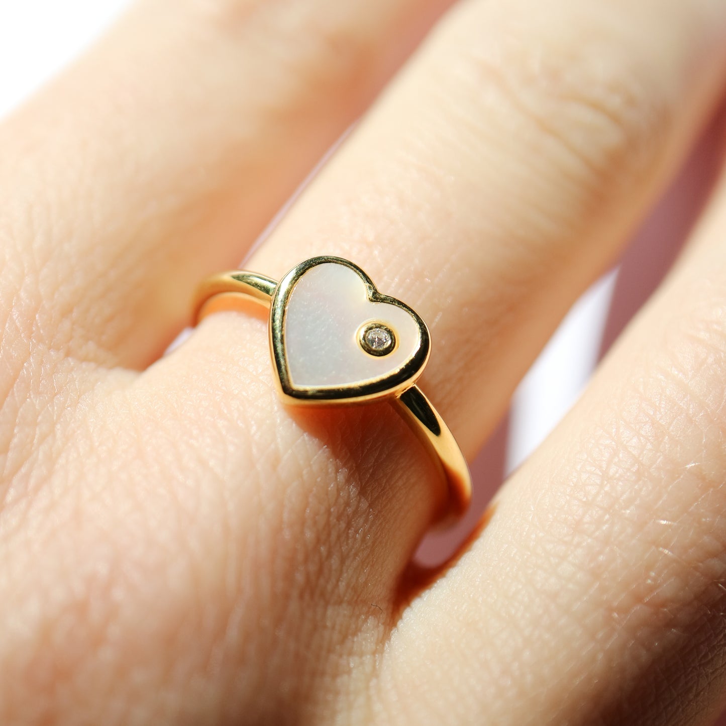 Mother of Pearl Heart Ring by La Kaiser