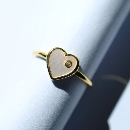 Mother of Pearl Heart Ring by La Kaiser