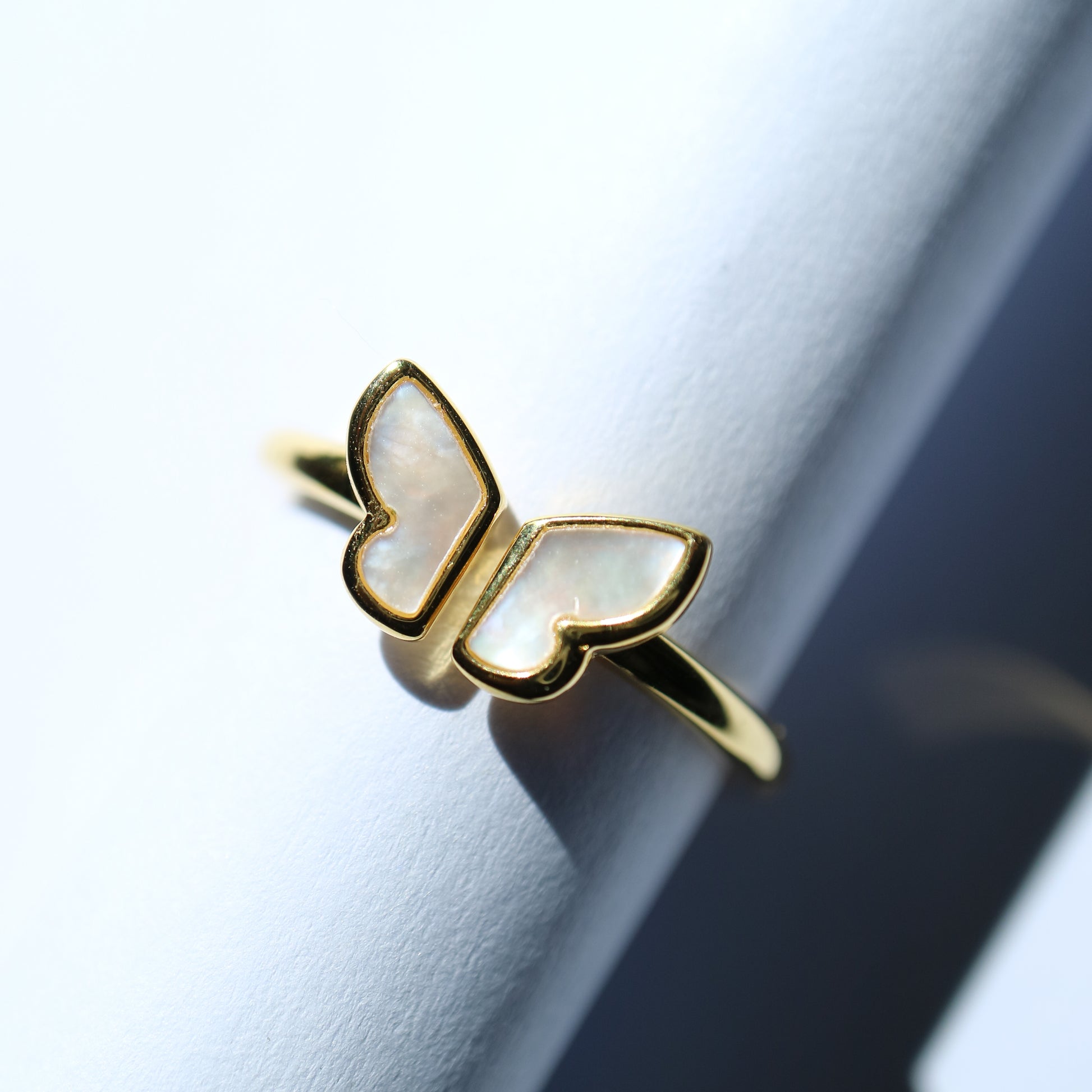 Mother of Pearl Butterfly Ring by La Kaiser Jewelry
