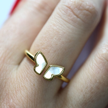 Mother of Pearl Butterfly Ring by La Kaiser Jewelry