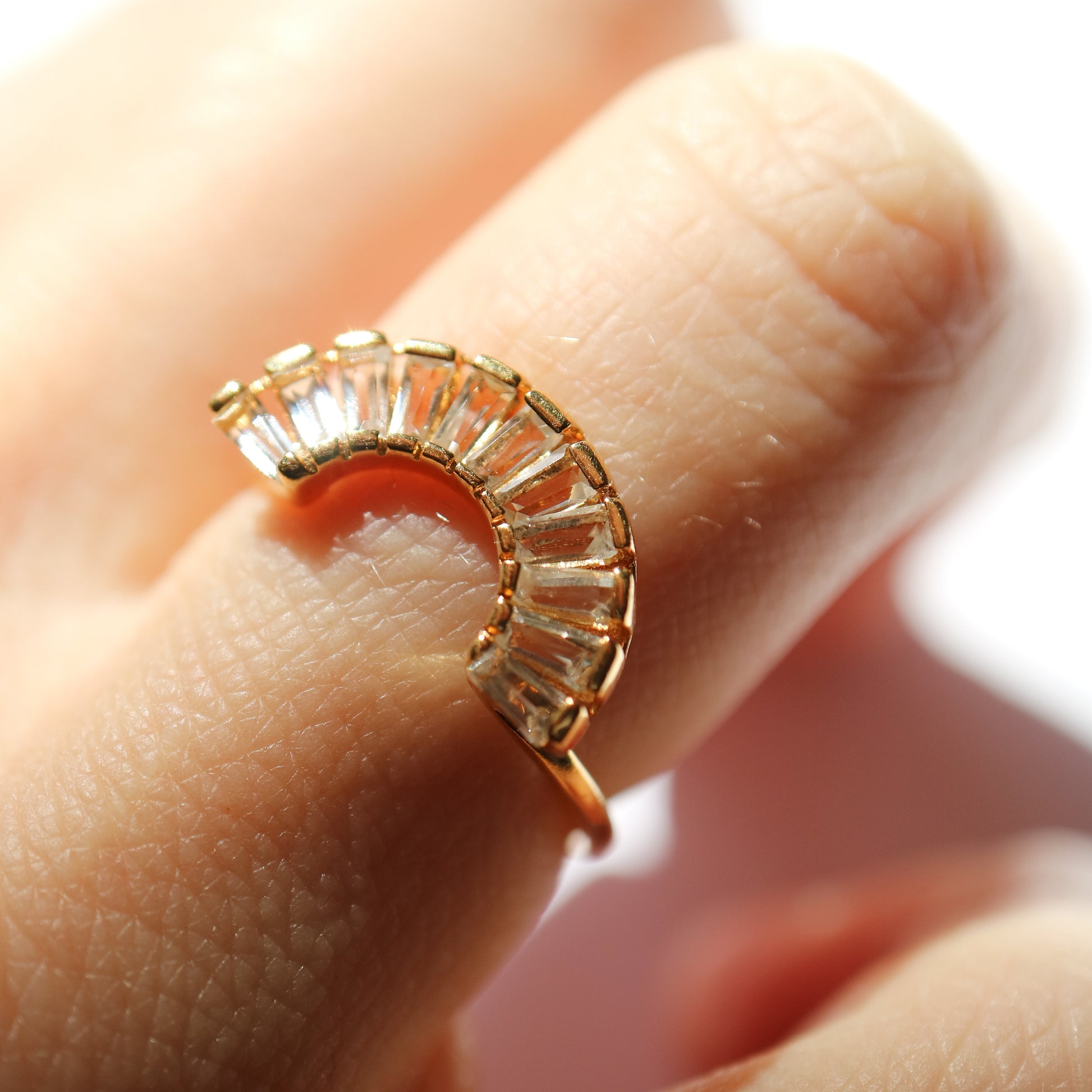 White Topaz Halo Ring by La Kaiser Jewelry