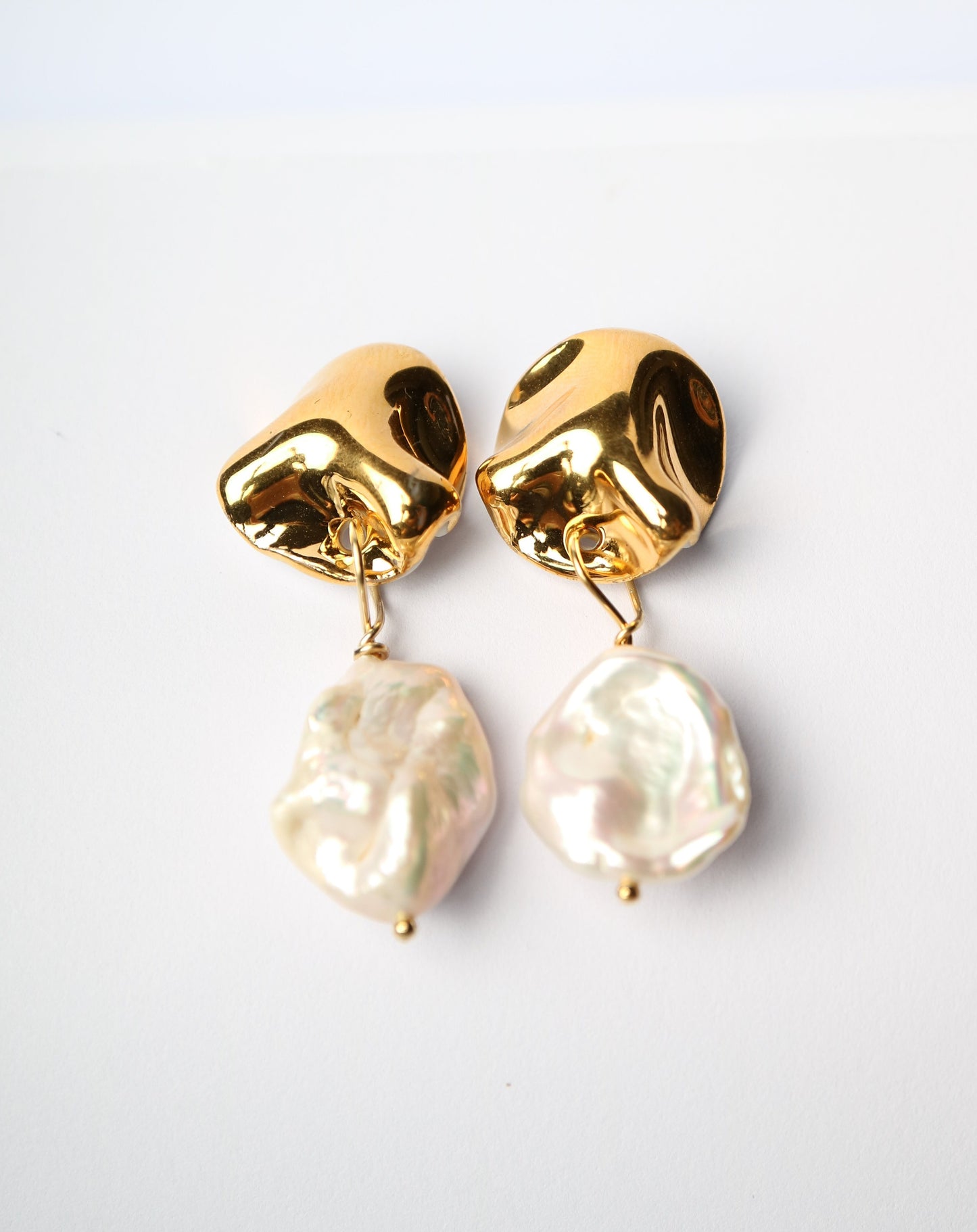 Folded Pearl Porcelain Earrings by Nina Bosch Jewellery