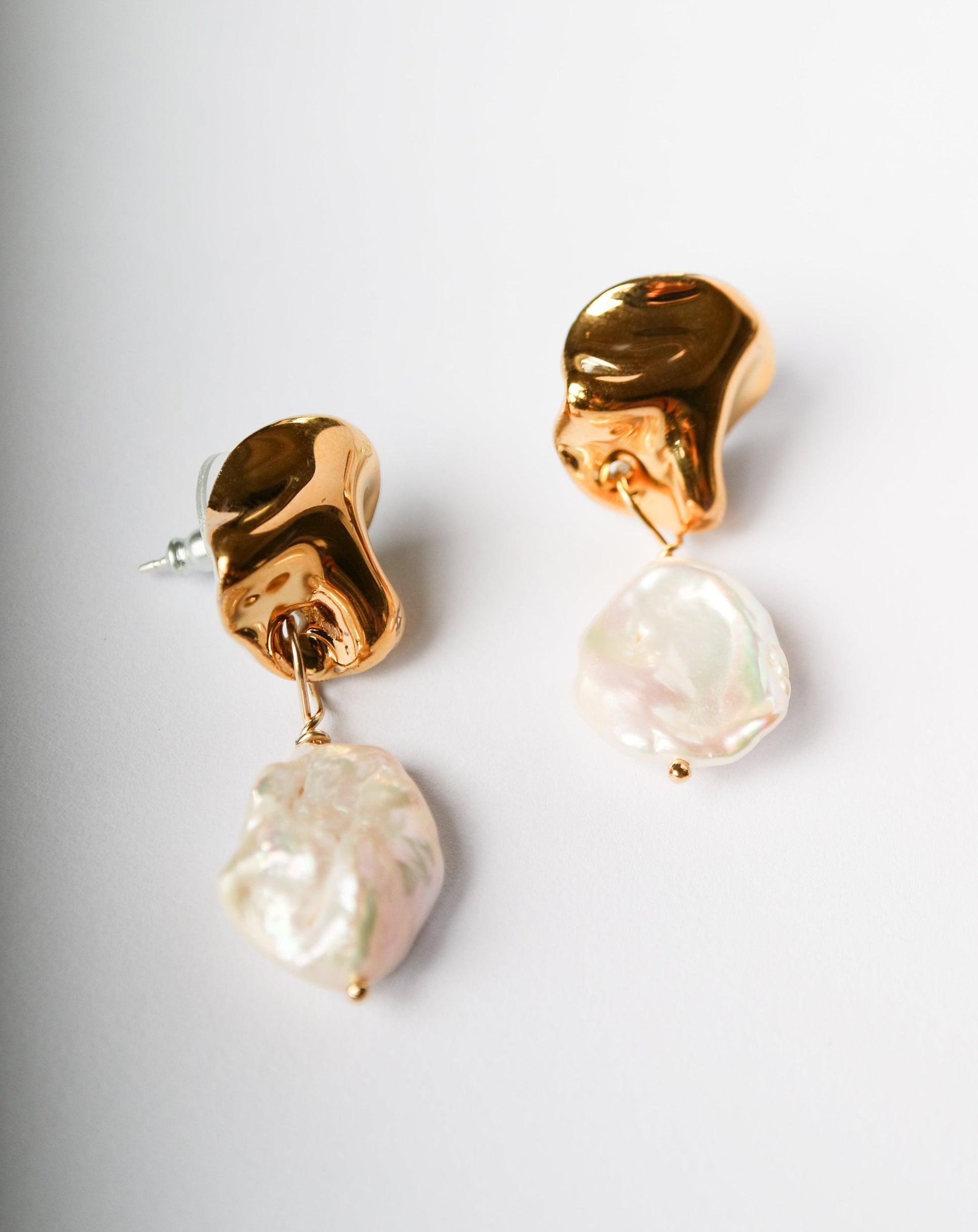 Folded Pearl Porcelain Earrings by Nina Bosch Jewellery
