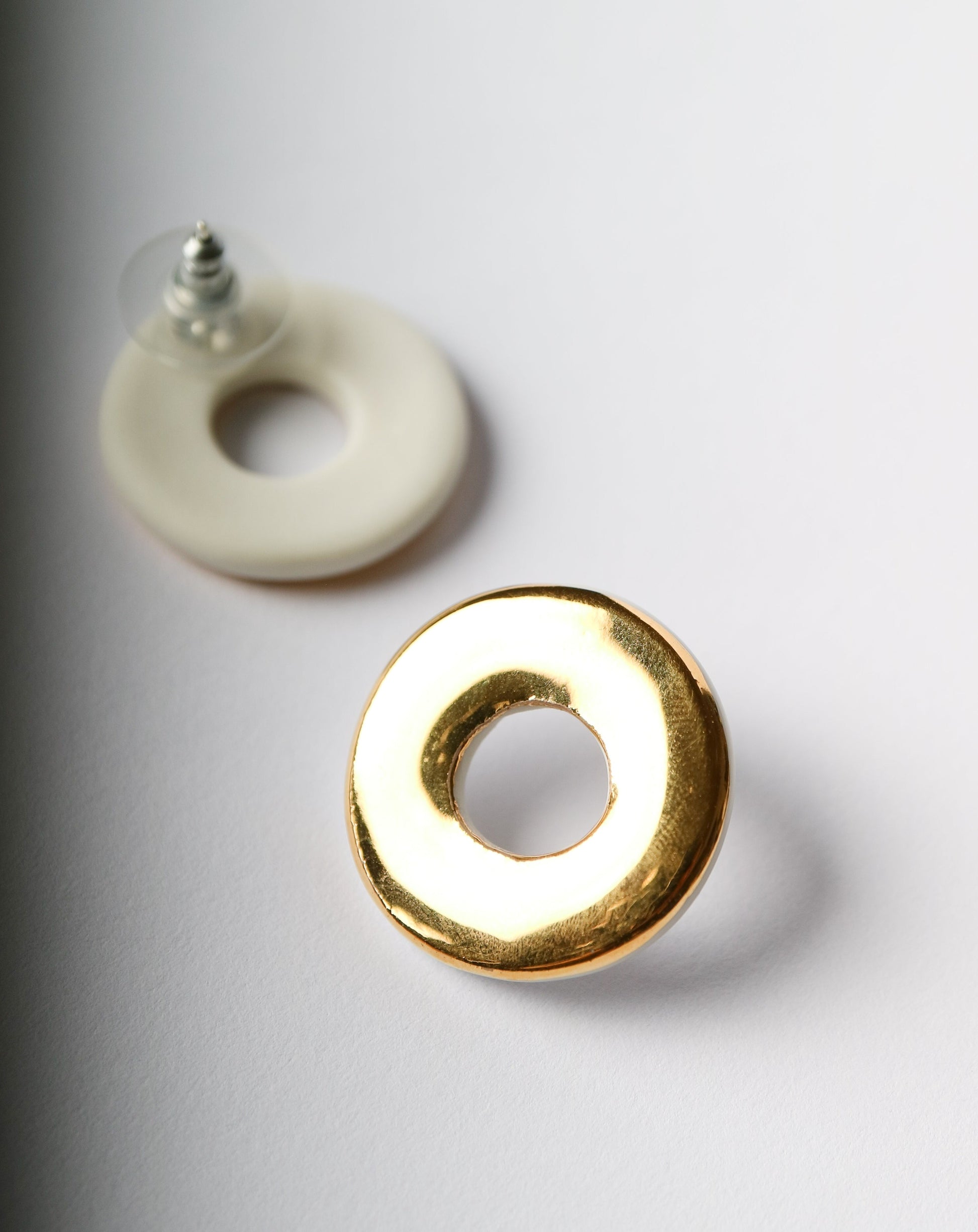 Golden Sun Earrings by Nina Bosch Porcelain jewellery