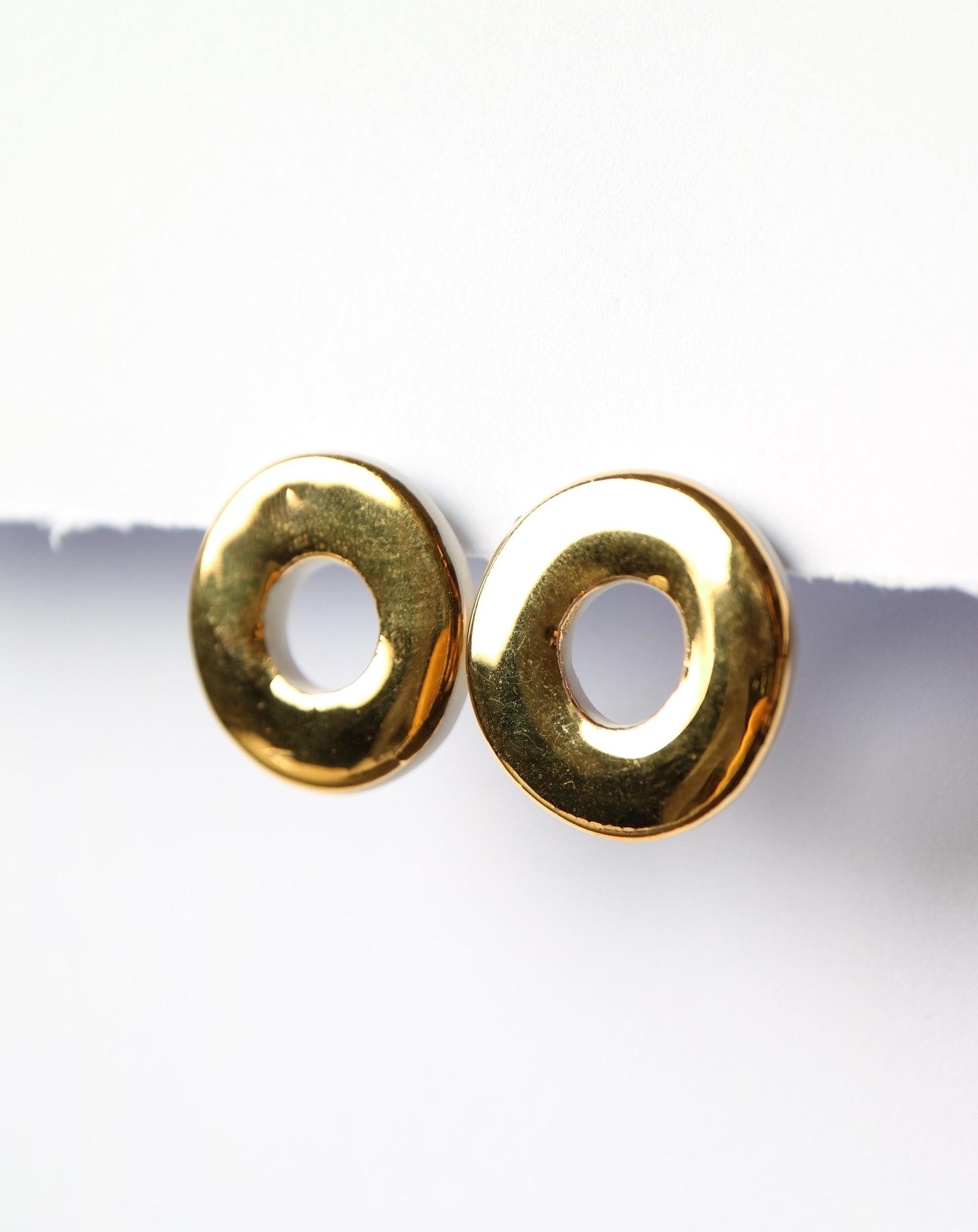 Golden Sun Earrings by Nina Bosch Porcelain jewellery