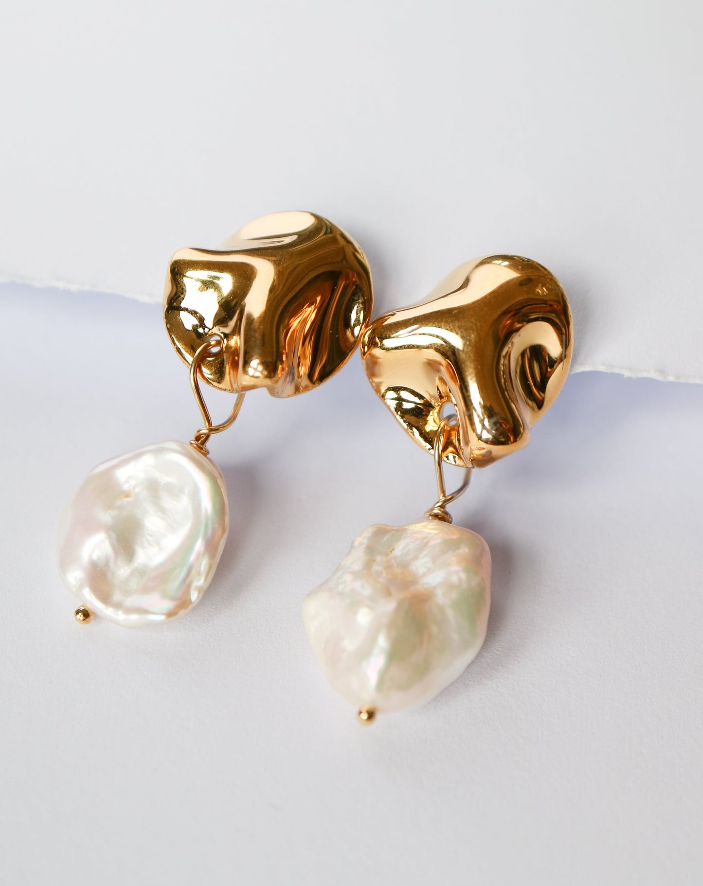 Folded Pearl Porcelain Earrings by Nina Bosch Jewellery