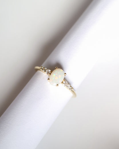 Opal and Diamond Ring in 9ct gold