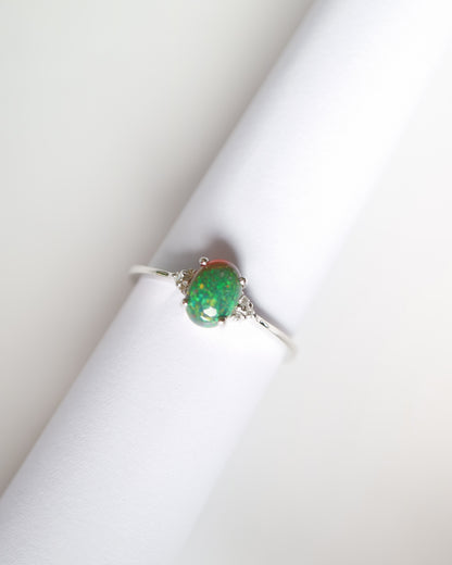 9kt White Gold Ethiopian Opal Sophie Ring