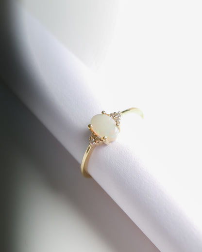 9kt Gold Opal and Diamond Sophie Ring