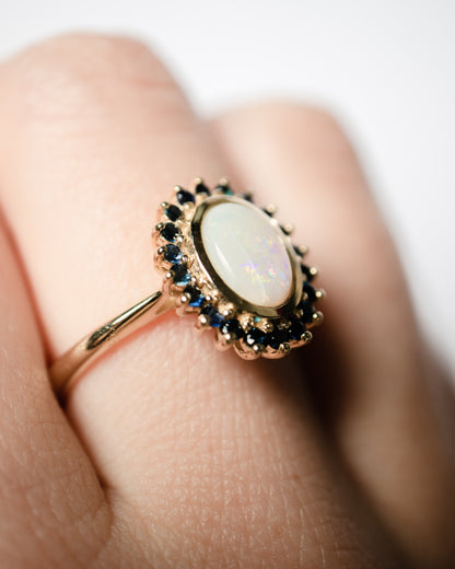 Opal and Sapphire Statement Ring