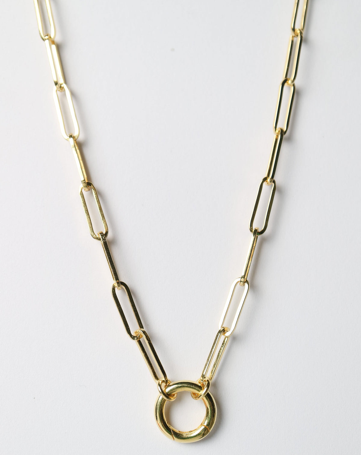 Gold Paperclip Charm Necklace