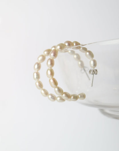 Pearl hoop earrings from Collective & Co. jewellery store