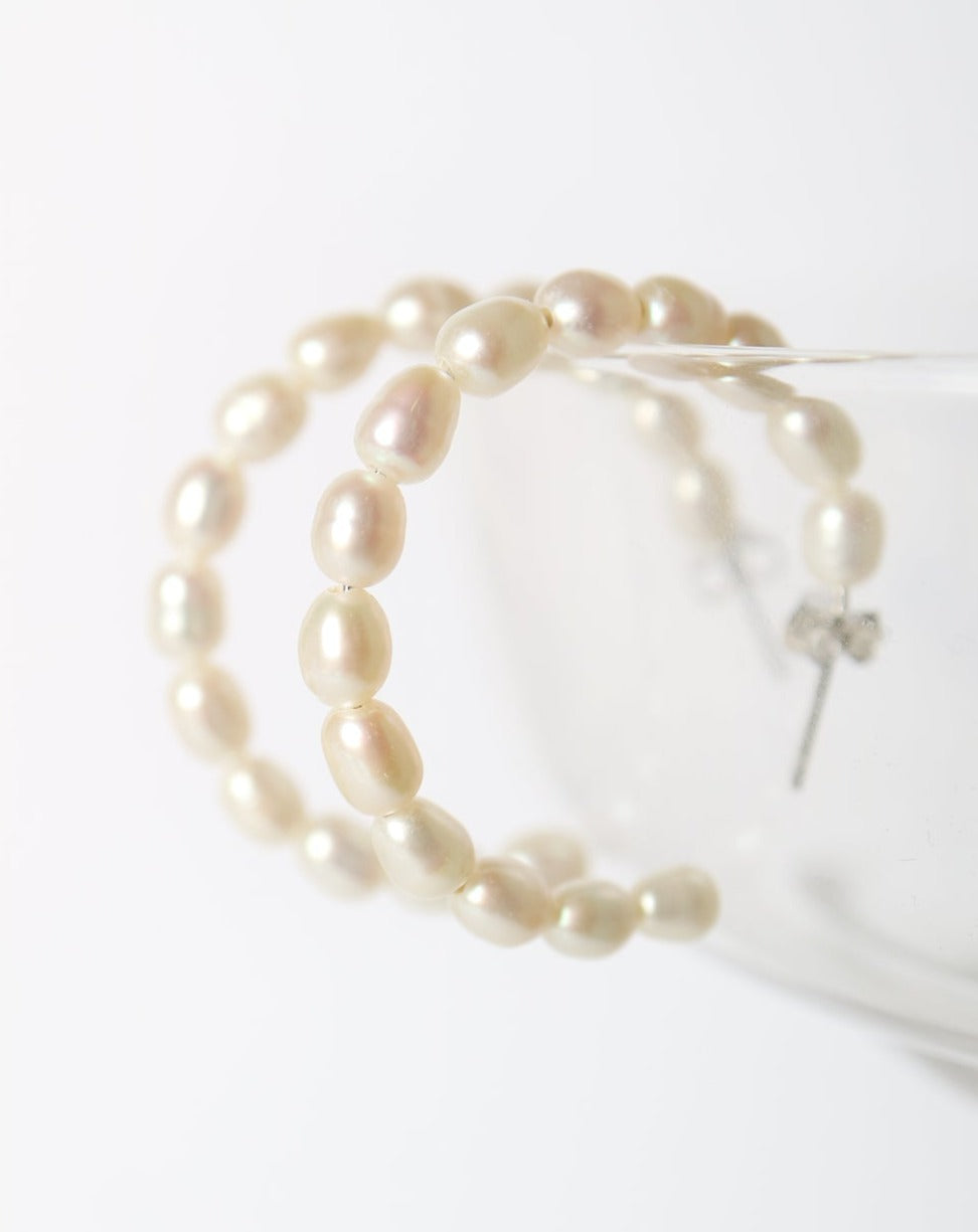 Pearl hoop earrings from Collective & Co. jewellery store