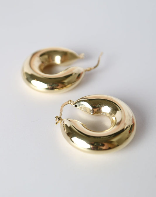 Puffed Statement Hoops in gold by Collective & Co. jewellery