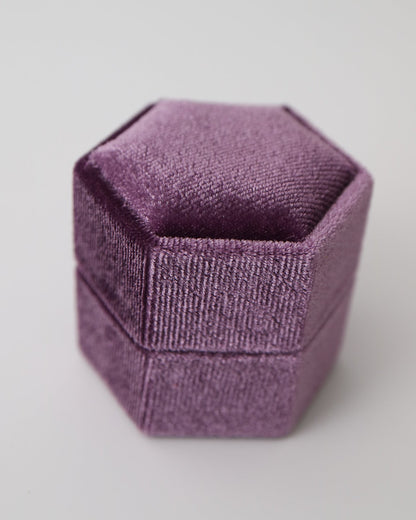 Purple Velvet Hexagonal Ring Box