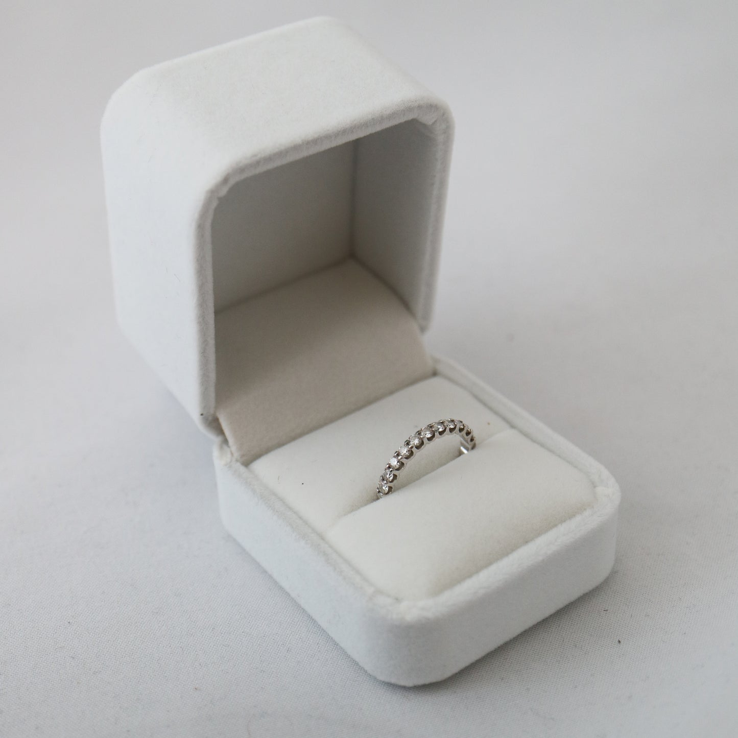 White velvet ring box