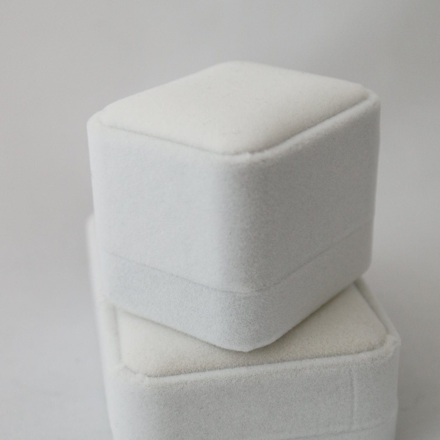 White velvet ring box for jewellery