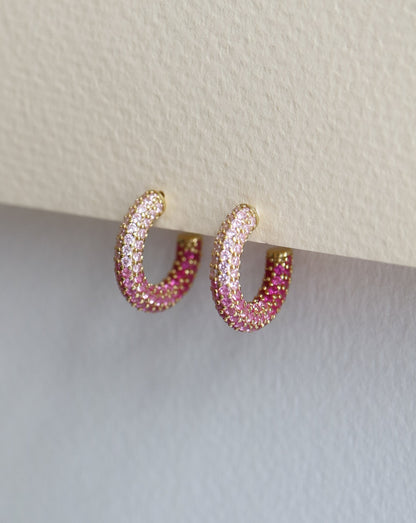 Romantic Pink Ombré Hoop Earrings Barbie Jewellery