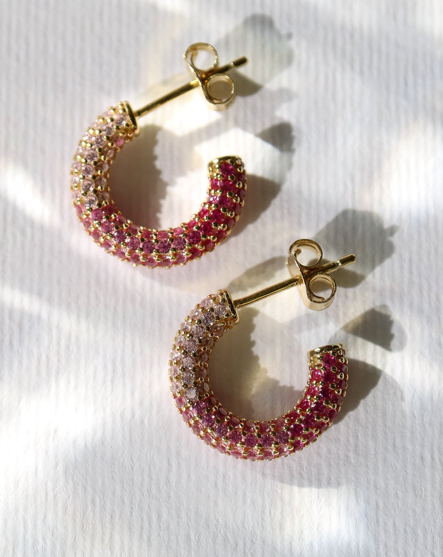 Romantic Pink Ombré Hoop Earrings Barbie Jewellery