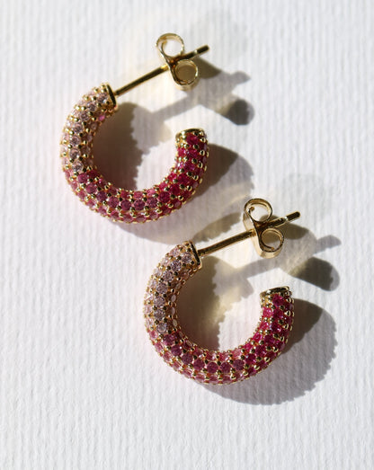 Romantic Pink Ombré Hoop Earrings Barbie Jewellery