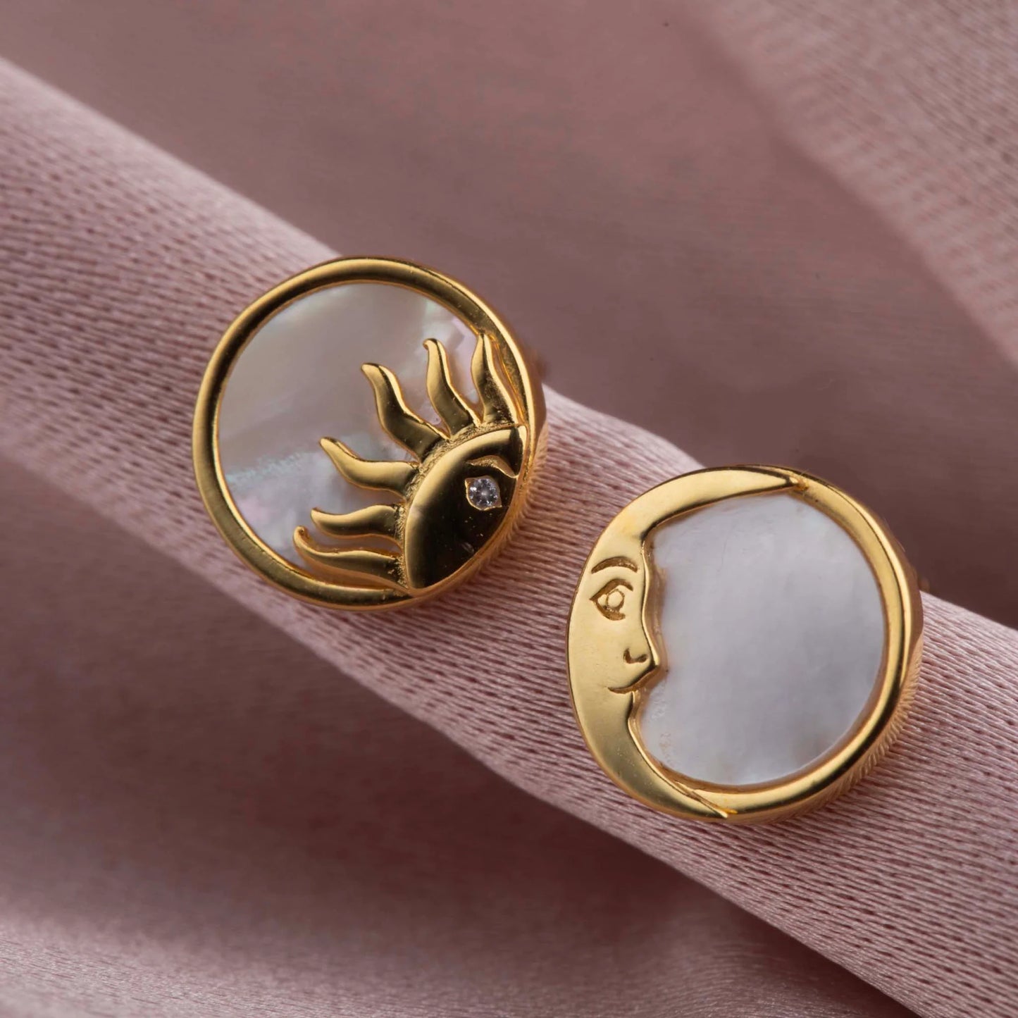 Mother of Pearl Sun & Moon Studs