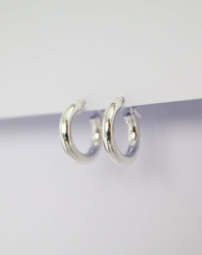 Silver Hoop Earrings Collective & Co Jewellery brand