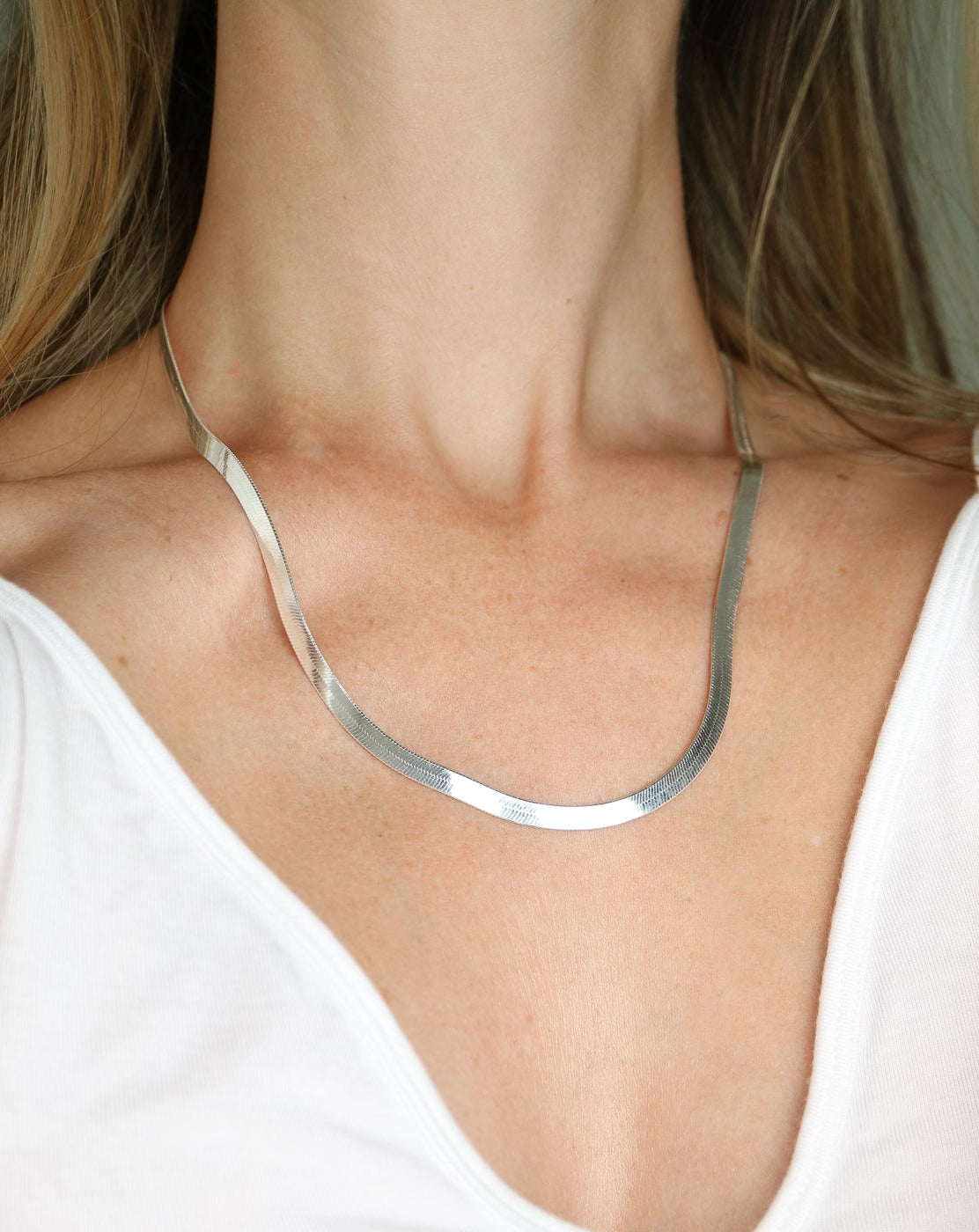 Silver snake herringbone chain from Collective & Co jewellery brand South Africa