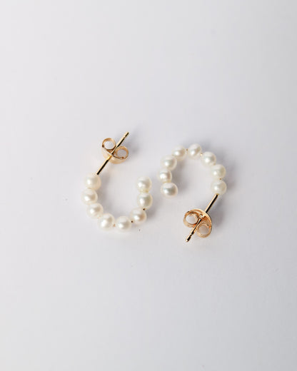 9ct gold Pearl Hoop Earrings