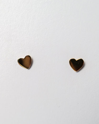 9ct gold heart stud earrings