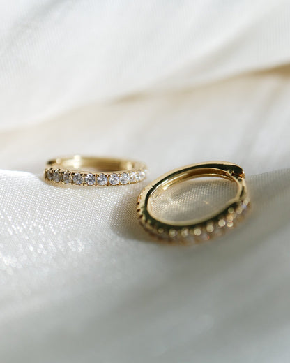 14kt gold plated silver Huggies with sparkling CZ
