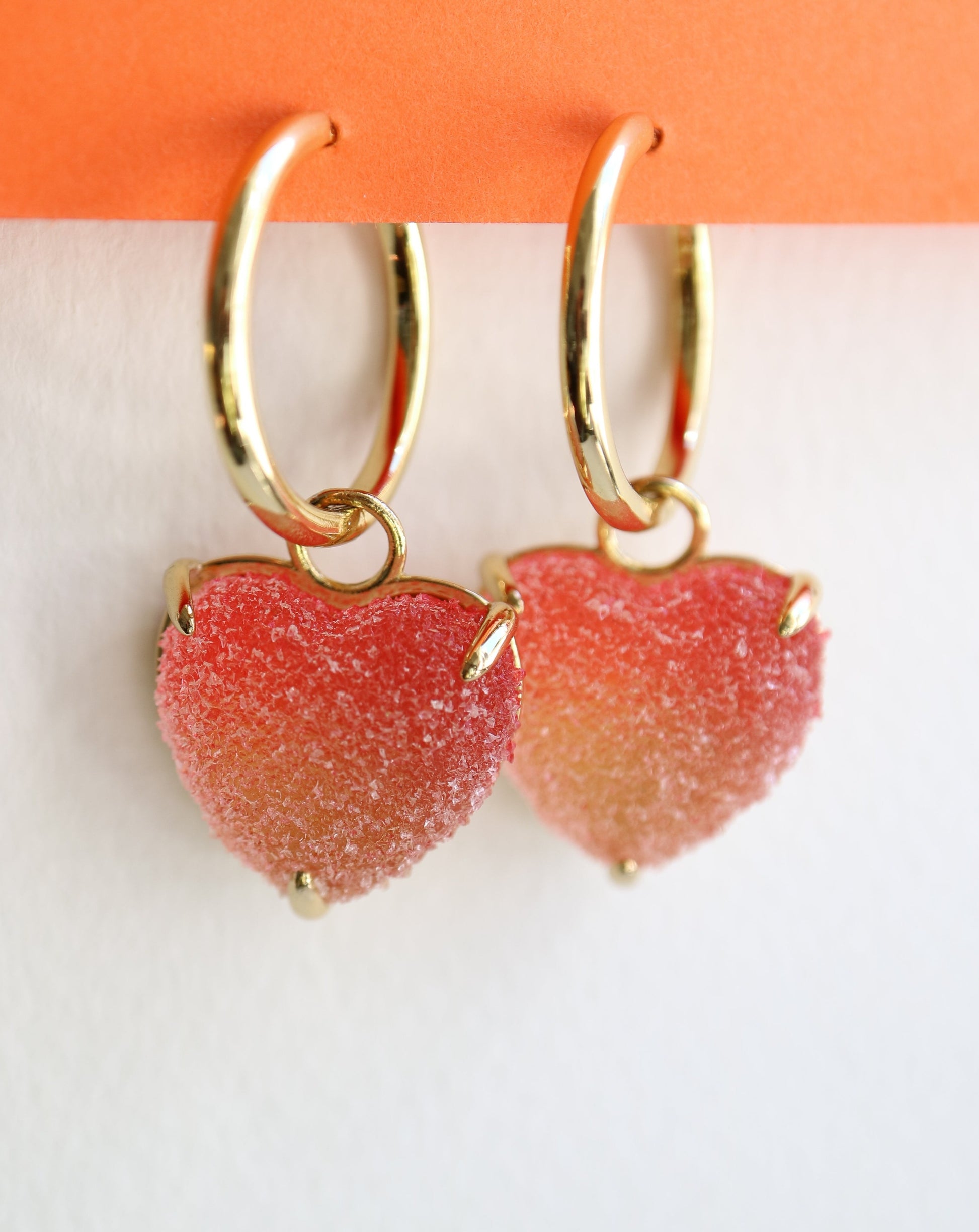 Jelly heart sweet charm for hoop earrings