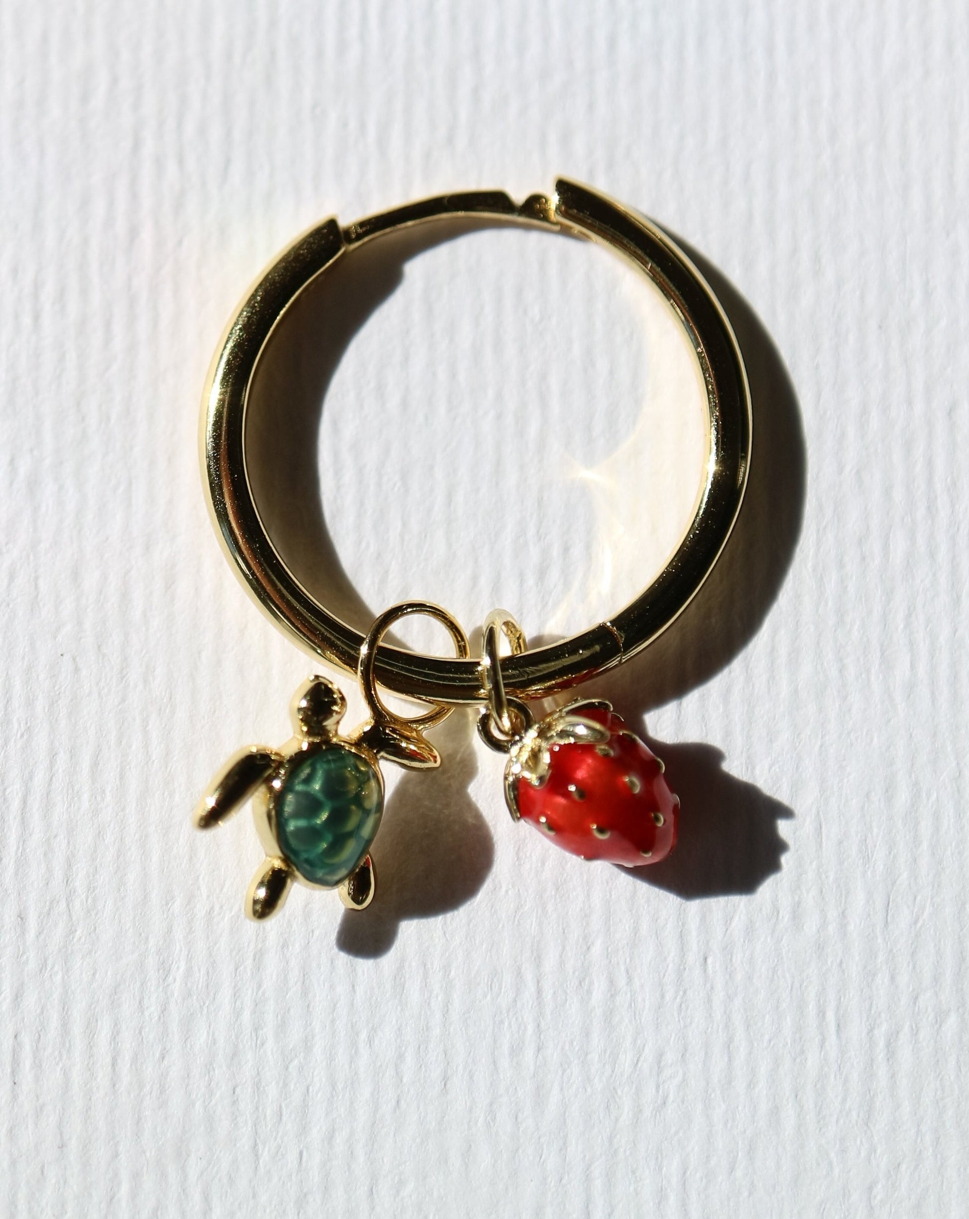 Turtle charm for jewelry hoop earrings