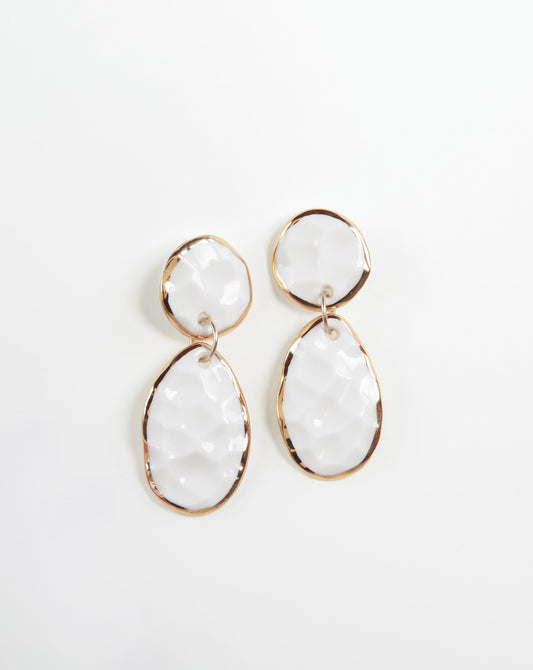 Nina Bosch Porcelain Dangling Teardrop Earrings
