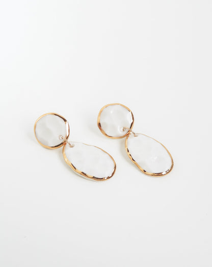 Nina Bosch Porcelain Dangling Teardrop Earrings