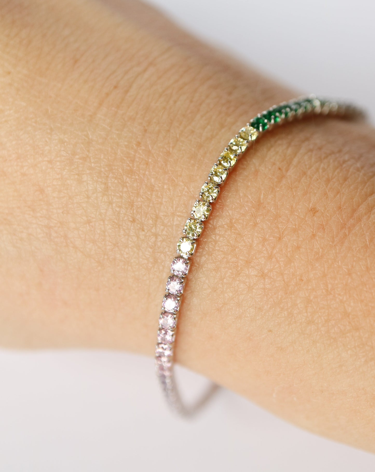 Multicolour Tennis Bracelet in silver