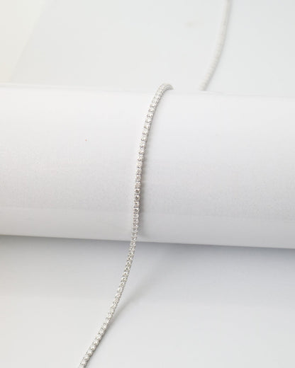 Luna Tennis Choker in S925 sterling silver featuring a row of brilliant moissanite stones