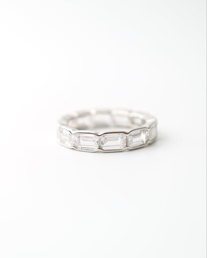 The Prism Eternity Band with baguette cut moissanite from Collective & Co. Jewellery