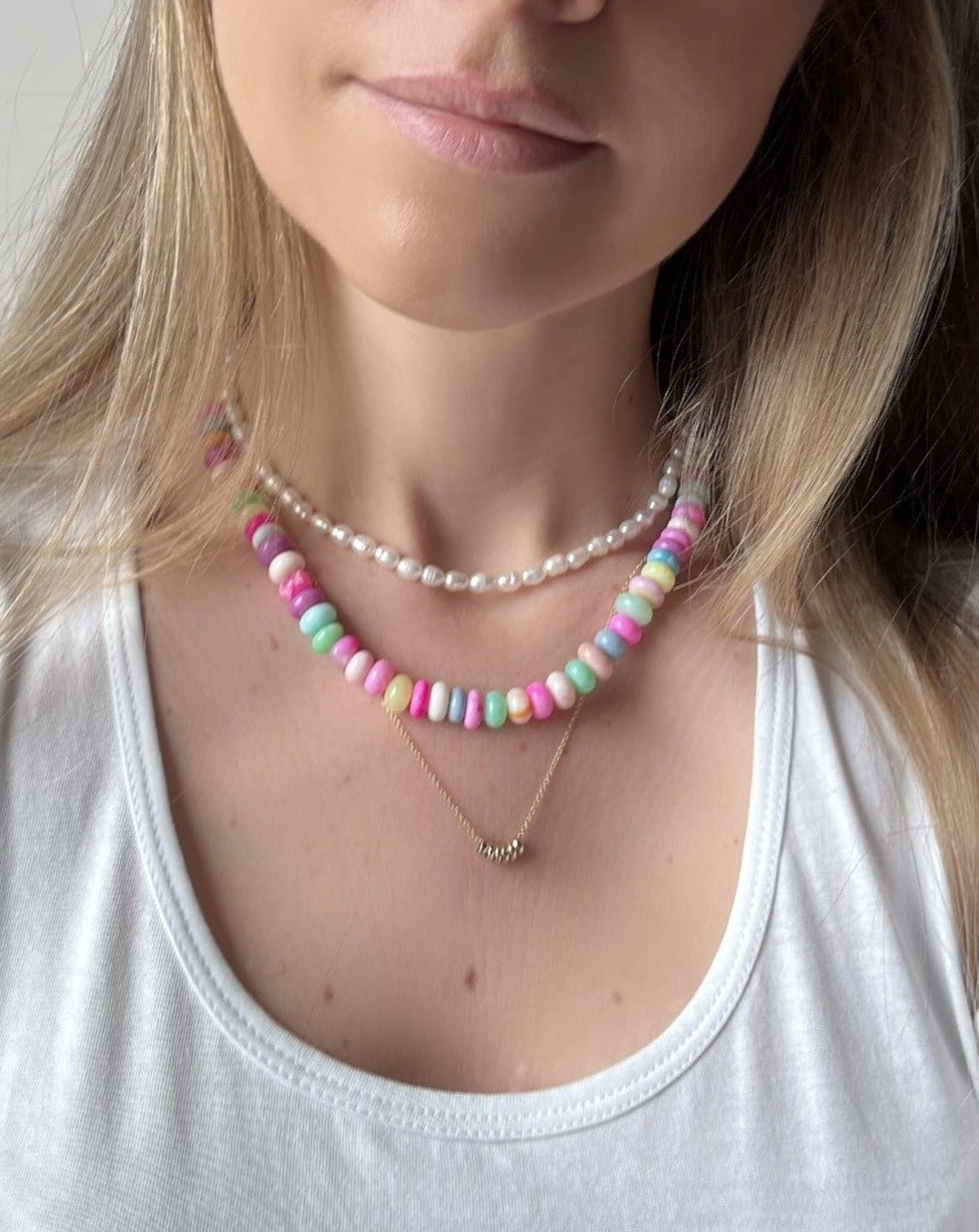 Peruvian Opal Candy Beaded Necklace