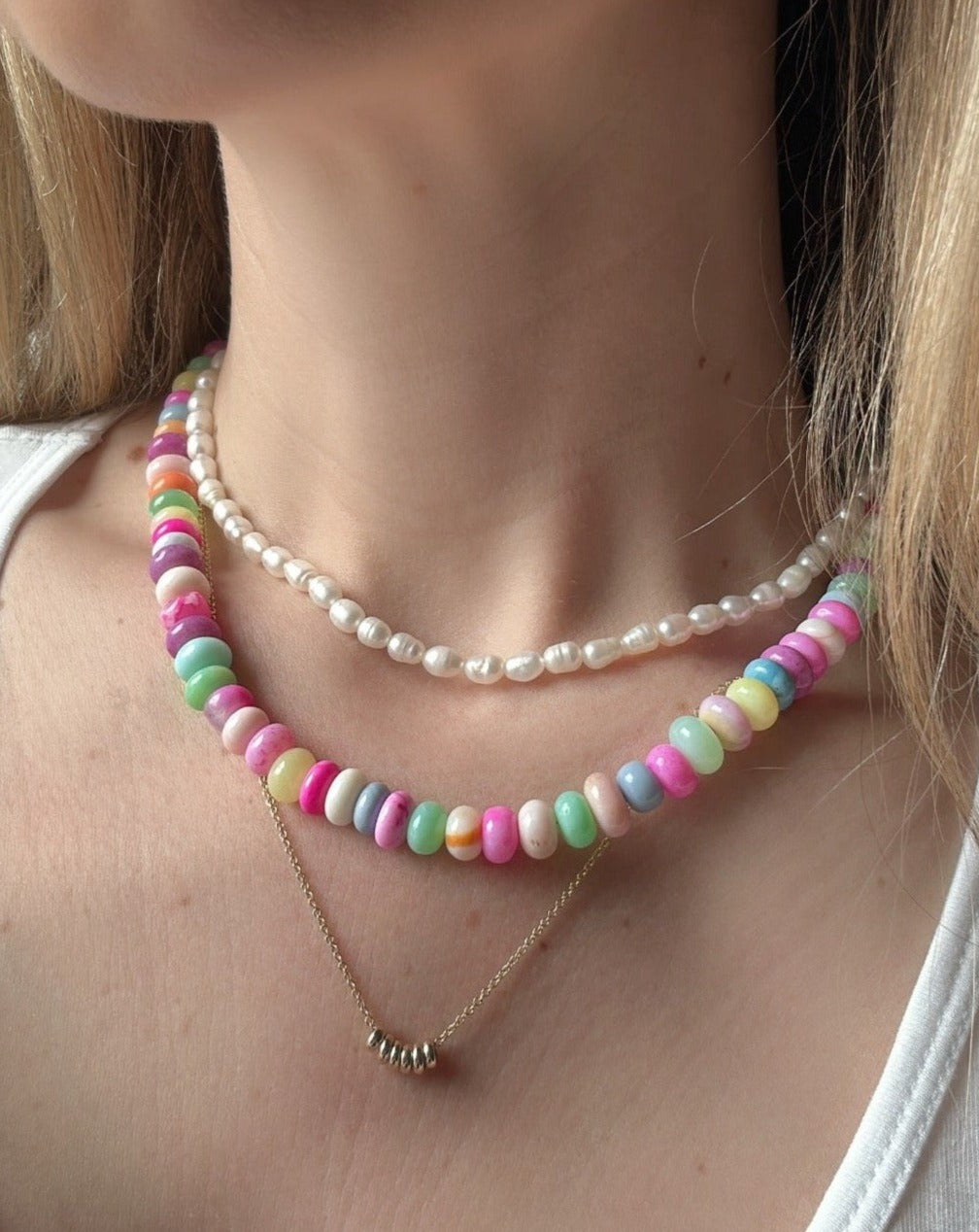 Peruvian Opal Candy Beaded Necklace