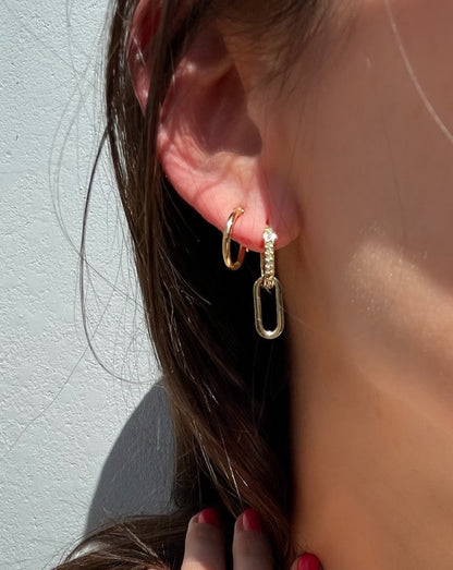 9ct gold link earrings