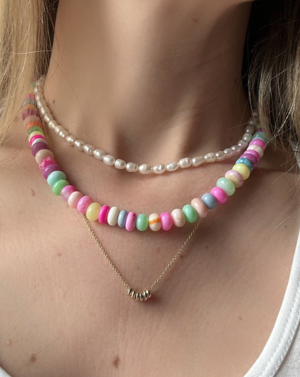 Peruvian Opal Candy Beaded Necklace